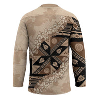 Bula Fiji Plumeria Tagimoucia Salusalu Beige Hockey Jersey Kaiviti Masi LT7 - Polynesian Pride