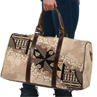 Bula Fiji Plumeria Tagimoucia Salusalu Beige Travel Bag Kaiviti Masi LT7 - Polynesian Pride