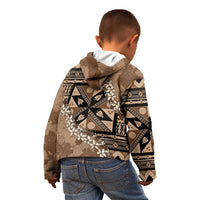 Bula Fiji Plumeria Tagimoucia Salusalu Mocha Kid Hoodie Kaiviti Masi LT7 - Polynesian Pride