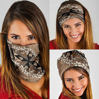 Bula Fiji Plumeria Tagimoucia Salusalu Mocha Neck Gaiter Kaiviti Masi - Polynesian Pride