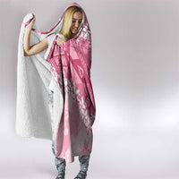 Bula Fiji Plumeria Tagimoucia Salusalu Pink Hooded Blanket Kaiviti Masi - Polynesian Pride