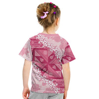 Bula Fiji Plumeria Tagimoucia Salusalu Pink Kid T Shirt Kaiviti Masi LT7 - Polynesian Pride