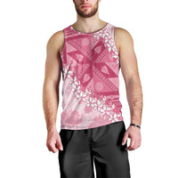 Bula Fiji Plumeria Tagimoucia Salusalu Pink Men Tank Top Kaiviti Masi - Polynesian Pride