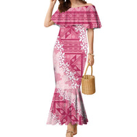 Bula Fiji Plumeria Tagimoucia Salusalu Pink Mermaid Dress Kaiviti Masi LT7 Women Pink - Polynesian Pride