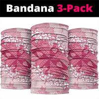 Bula Fiji Plumeria Tagimoucia Salusalu Pink Neck Gaiter Kaiviti Masi - Polynesian Pride