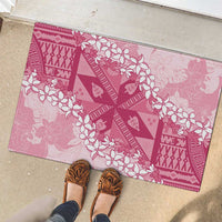 Bula Fiji Plumeria Tagimoucia Salusalu Pink Rubber Doormat Kaiviti Masi - Polynesian Pride