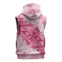 Bula Fiji Plumeria Tagimoucia Salusalu Pink Sleeveless Hoodie Kaiviti Masi LT7 - Polynesian Pride