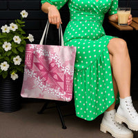Bula Fiji Plumeria Tagimoucia Salusalu Pink Tote Bag Kaiviti Masi - Polynesian Pride