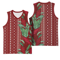 Women's Day Samoa Malu Tattoo Inspired Mix Teuila Basketball Jersey Scarlet