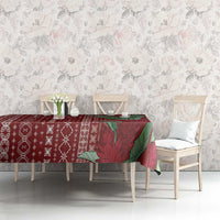 Women's Day Samoa Malu Tattoo Inspired Mix Teuila Tablecloth Scarlet