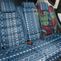 Women's Day Samoa Malu Tattoo Inspired Mix Teuila Back Car Seat Cover Royal Blue LT7 - Polynesian Pride