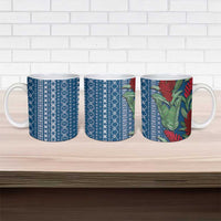 Women's Day Samoa Malu Tattoo Inspired Mix Teuila Ceramic Mug Royal Blue