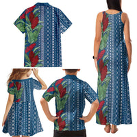 Women's Day Samoa Malu Tattoo Inspired Mix Teuila Family Matching Tank Maxi Dress and Hawaiian Shirt Royal Blue LT7 - Polynesian Pride