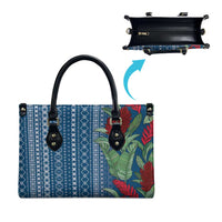 Women's Day Samoa Malu Tattoo Inspired Mix Teuila Leather Bag Royal Blue