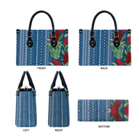 Women's Day Samoa Malu Tattoo Inspired Mix Teuila Leather Bag Royal Blue