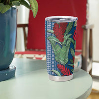 Women's Day Samoa Malu Tattoo Inspired Mix Teuila Tumbler Cup Royal Blue