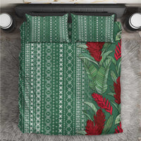 Women's Day Samoa Malu Tattoo Inspired Mix Teuila Bedding Set Sage Green