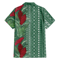 Women's Day Samoa Malu Tattoo Inspired Mix Teuila Family Matching Off Shoulder Maxi Dress and Hawaiian Shirt Sage Green LT7 - Polynesian Pride