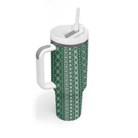 Women's Day Samoa Malu Tattoo Inspired Mix Teuila Tumbler With Handle Sage Green