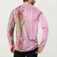 Women's Day Samoa Malu Tattoo Inspired Mix Teuila Button Sweatshirt Rose Pink