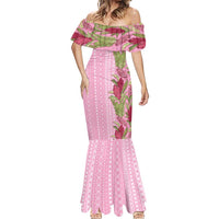 Women's Day Samoa Malu Tattoo Inspired Mix Teuila Mermaid Dress Rose Pink