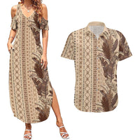 Women's Day Samoa Malu Tattoo Inspired Mix Teuila Couples Matching Summer Maxi Dress and Hawaiian Shirt Vintage Tapa