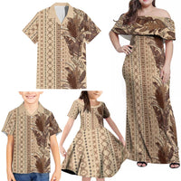 Women's Day Samoa Malu Tattoo Inspired Mix Teuila Family Matching Off Shoulder Maxi Dress and Hawaiian Shirt Vintage Tapa LT7 - Polynesian Pride