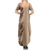 Women's Day Samoa Malu Tattoo Inspired Mix Teuila Family Matching Summer Maxi Dress and Hawaiian Shirt Vintage Tapa LT7 - Polynesian Pride
