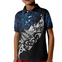 Maori Matariki Kid Polo Shirt Landscape Styled Fern - Galaxy