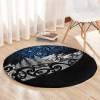 Maori Matariki Round Carpet Landscape Styled Fern - Galaxy