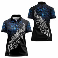 Maori Matariki Women Polo Shirt Landscape Styled Fern - Galaxy