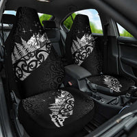Maori Matariki Car Seat Cover Landscape Styled Fern - Monochrome LT7 One Size Black - Polynesian Pride