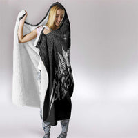 Maori Matariki Hooded Blanket Landscape Styled Fern - Monochrome