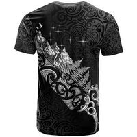 Maori Matariki T Shirt Landscape Styled Fern - Monochrome LT7 - Polynesian Pride
