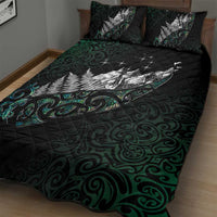 Maori Matariki Quilt Bed Set Landscape Styled Fern - Paua Shell