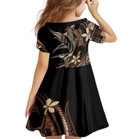 Samoa Manuia le Aso Tuto'atasi Kid Short Sleeve Dress Siapo Mamanu Mix Tatau Marlin