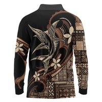 Samoa Manuia le Aso Tuto'atasi Long Sleeve Polo Shirt Siapo Mamanu Mix Tatau Marlin