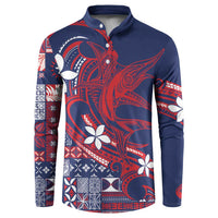 Samoa Manuia le Aso Tuto'atasi Button Sweatshirt Siapo Mamanu Mix Tatau Marlin - Flag Color