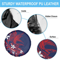 Samoa Manuia le Aso Tuto'atasi Spare Tire Cover Siapo Mamanu Mix Tatau Marlin - Flag Color
