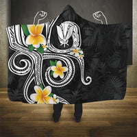 Kanaka Maoli Hawaii Plumeria Hooded Blanket Dancing Tentacles Black Style LT7 One Size Black - Polynesian Pride