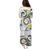 Kanaka Maoli Hawaii Plumeria Puletasi Dancing Tentacles White Style LT7 - Polynesian Pride
