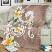 Kanaka Maoli Hawaii Plumeria Blanket Dancing Tentacles Beige Style LT7