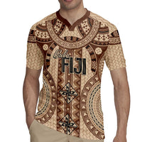 Bula Fiji Vintage Rugby Jersey Brown Masi Motifs