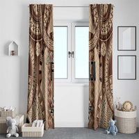 Bula Fiji Vintage Window Curtain Brown Masi Motifs