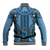 Bula Fiji Vintage Baseball Jacket Prussian Blue Masi Motifs