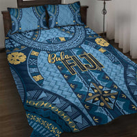 Bula Fiji Vintage Quilt Bed Set Prussian Blue Masi Motifs