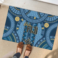 Bula Fiji Vintage Rubber Doormat Prussian Blue Masi Motifs