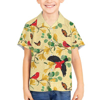Aloha Hawaii Family Matching Long Sleeve Bodycon Dress and Hawaiian Shirt I'iwi on Mamane Pastel Cream LT7 Son's Shirt Light Yellow - Polynesian Pride