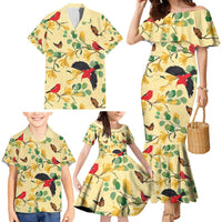 Aloha Hawaii Family Matching Mermaid Dress and Hawaiian Shirt I'iwi on Mamane Pastel Cream LT7 - Polynesian Pride