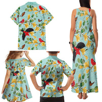 Aloha Hawaii Family Matching Tank Maxi Dress and Hawaiian Shirt I'iwi on Mamane Pastel Turquoise LT7 - Polynesian Pride